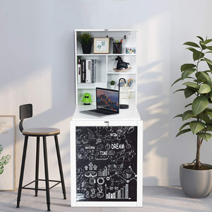 convenient convertible folding hanging white office study table foldable floating wall mounted computer desk