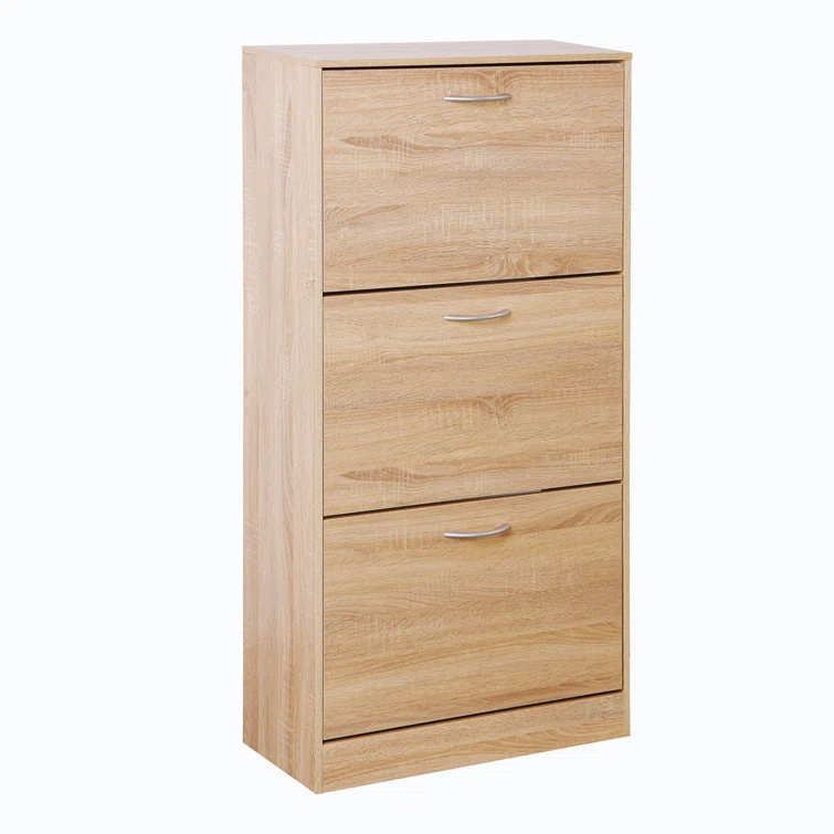 New design entrance shoe cabinet wooden expandable shoe cabinet with 3 flip drawers shoe cabinet wood for living room