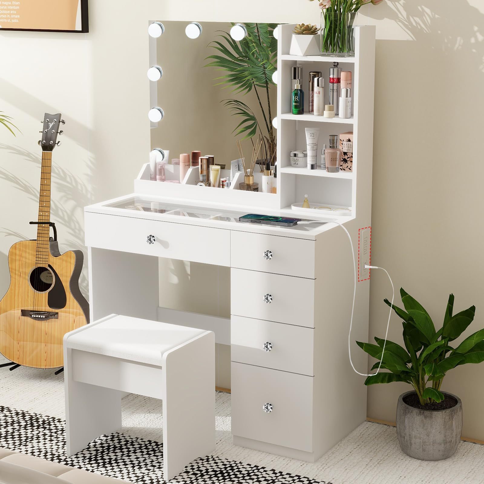 contemporary black makeup table mirrored dressing table with drawers dressing vanity table with storage