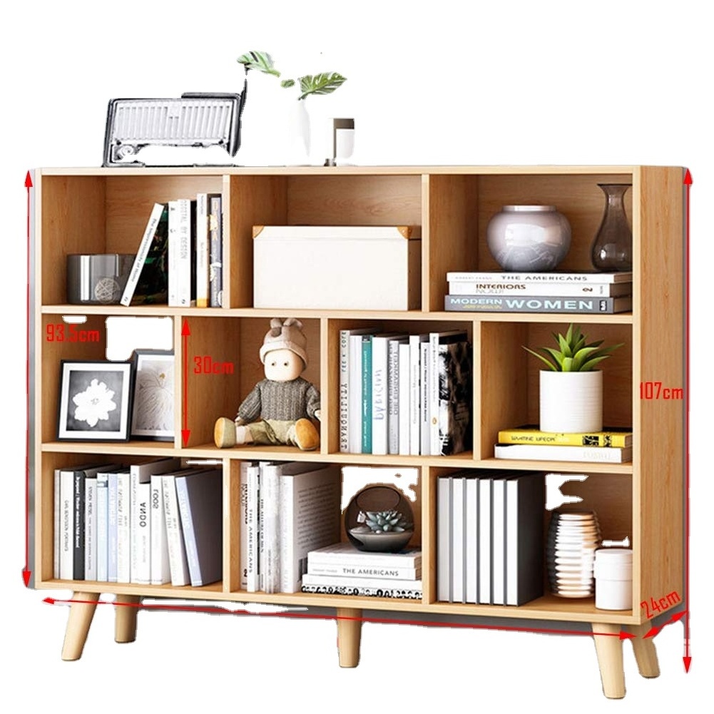 nordic modern multifunction storage reclaimed wood 6 shelf white custom wall hidden bookcase for school office study book shelve