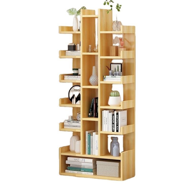 nordic modern multifunction storage reclaimed wood 6 shelf white custom wall hidden bookcase for school office study book shelve