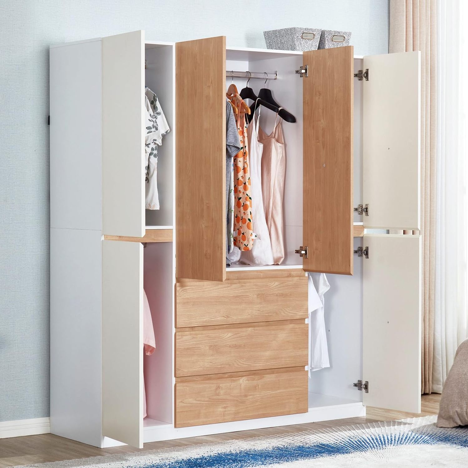 wooden large wardrobe closet systems with drawers armoire dresser closet organizing systems