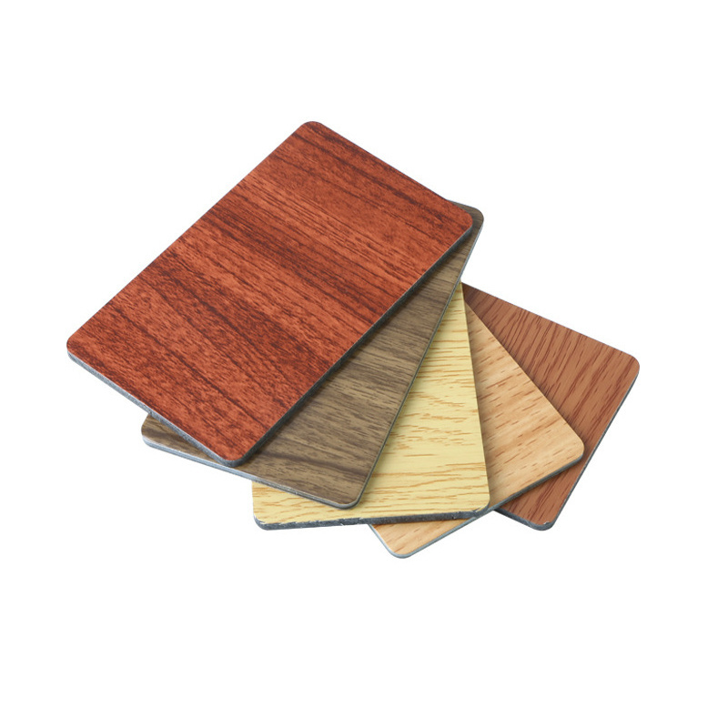 Construction Materials Wood Color Wall Cladding Aluminum Composite Panels Exterior Wall Panels