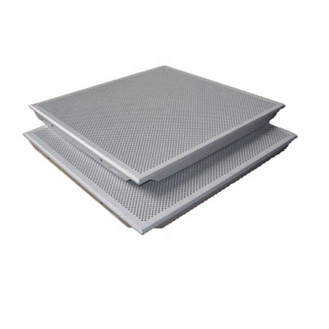 Square Perforated Lay-in Aluminum Ceiling Panel 585*585 595*595 aluminium Ceiling Tiles Systems