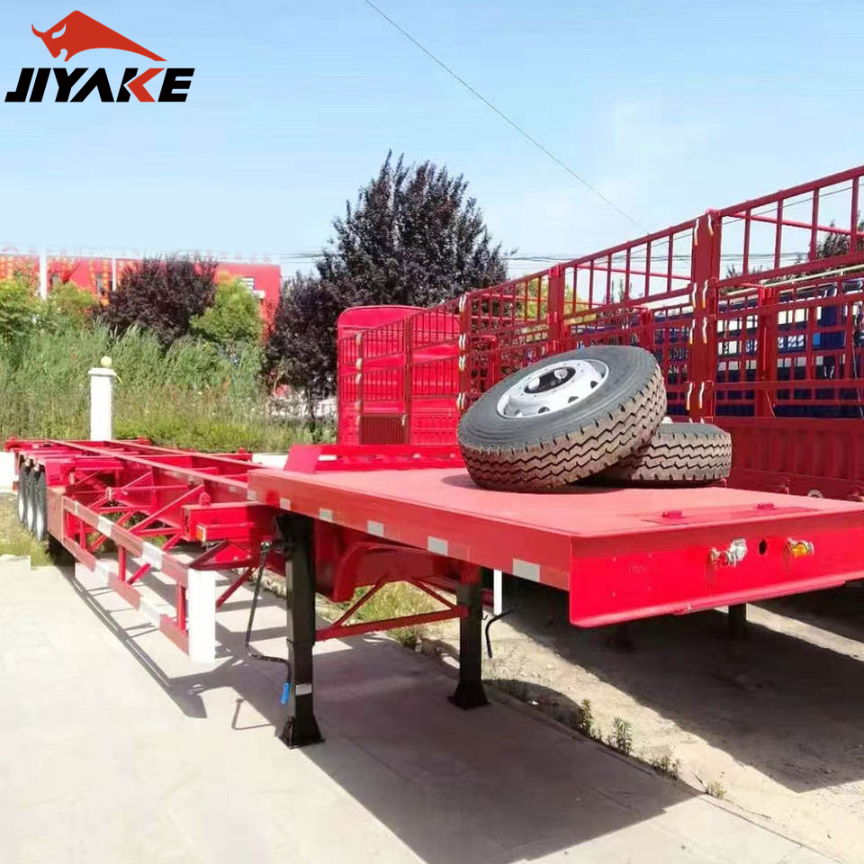 Made in China 2 3 Axle Skeleton Container Cargo Truck 20FT 40FT Semi Trailer with High Quality