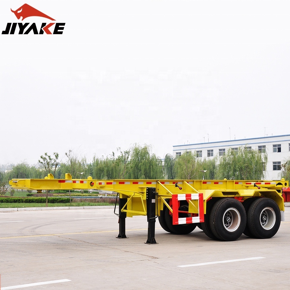 Flat Bed Trailers Semi Trailer Flatbed Container Transport Semi Truck Trailer 3 Axles 20ft 40ft 45ft Steel 2 / 3 / 4 30 Ton