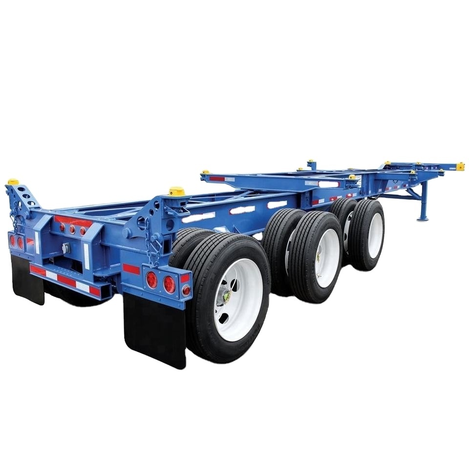 20ft 30ft 40ft Flatbed Trailer Skeleton Chassis Truck Trailer For Sale