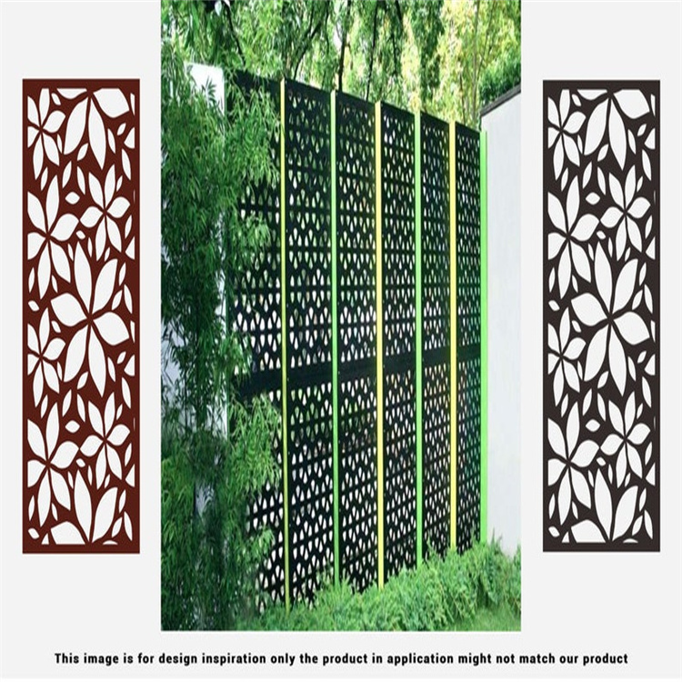 Decorative metal panel fencing metal folding screen metal privacy screen outdoor movable wall screens