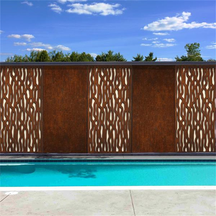 Decorative metal panel fencing metal folding screen metal privacy screen outdoor movable wall screens