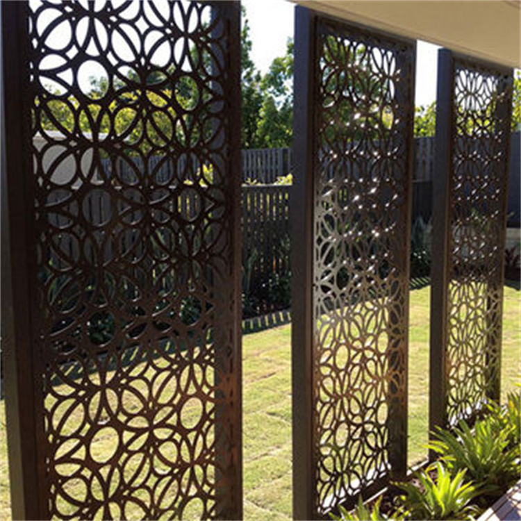 Decorative metal panel fencing metal folding screen metal privacy screen outdoor movable wall screens