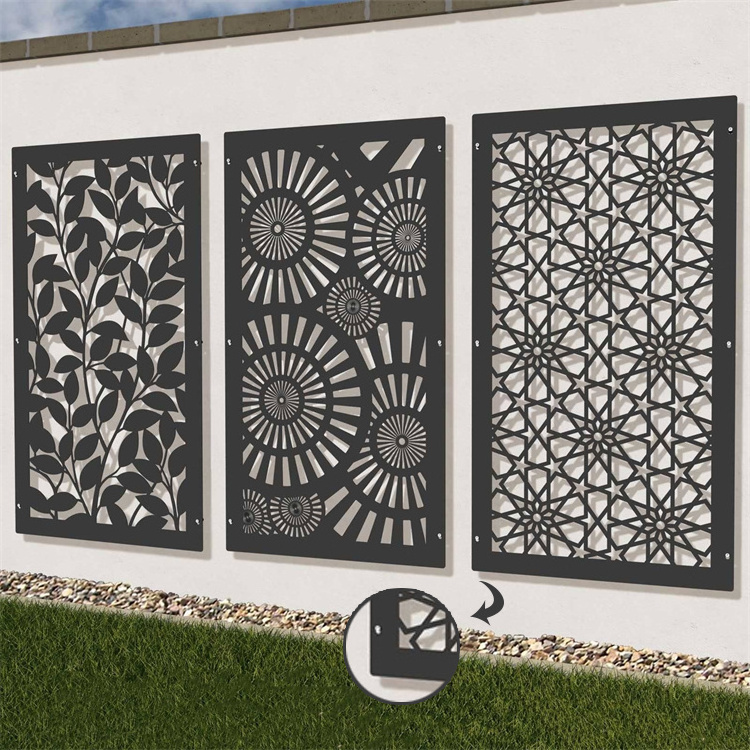 Antifouling Metal Panel Decorative Screens Outdoor Metal Privacy Screens Laser Cut Metal Palm Garden Screen