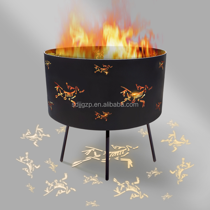 Easy to assemble fire pits barbecue charcoal grills hanging fire pit square fire pit with three legs