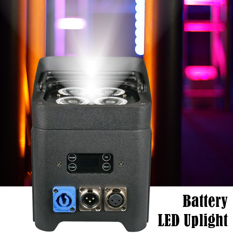 Bothlighting IR4 Mini Uplights 4X12W Battery Spotlight 4 LED Hex Up lights with Wireless DMX IR