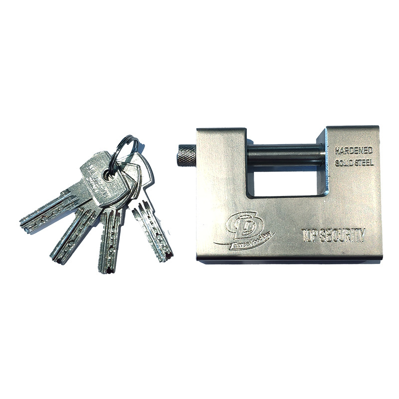 Guard Against Theft Steel Rectangular Padlock with Brass Cylinder Chrome Vanadium Surface