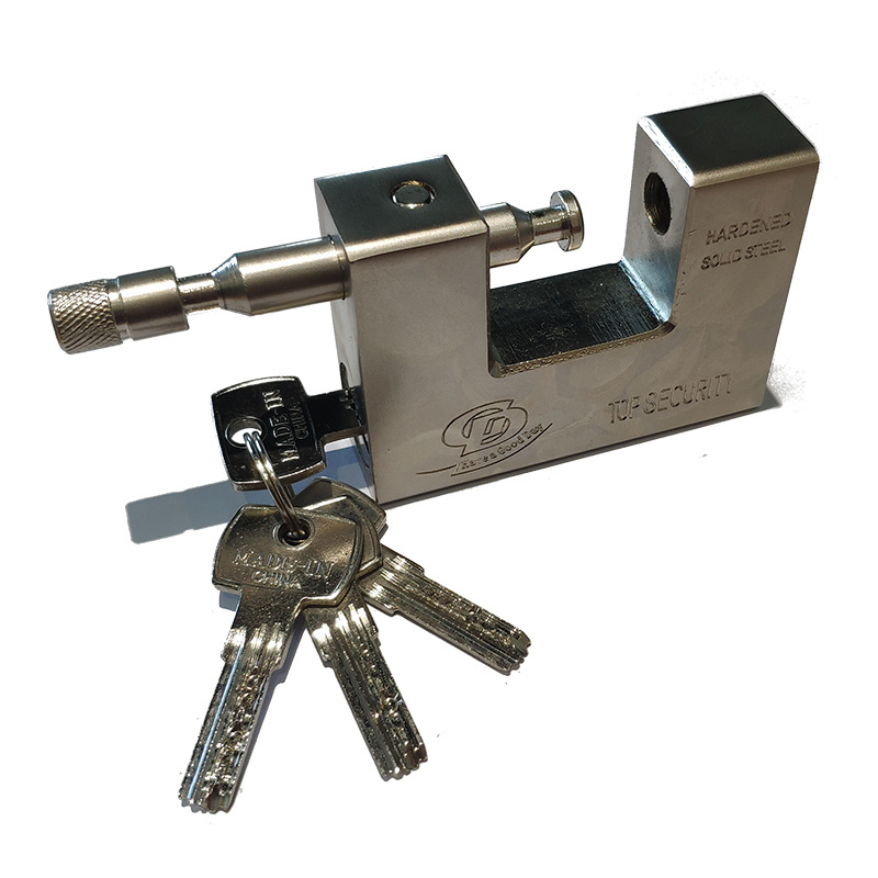 Guard Against Theft Steel Rectangular Padlock with Brass Cylinder Chrome Vanadium Surface