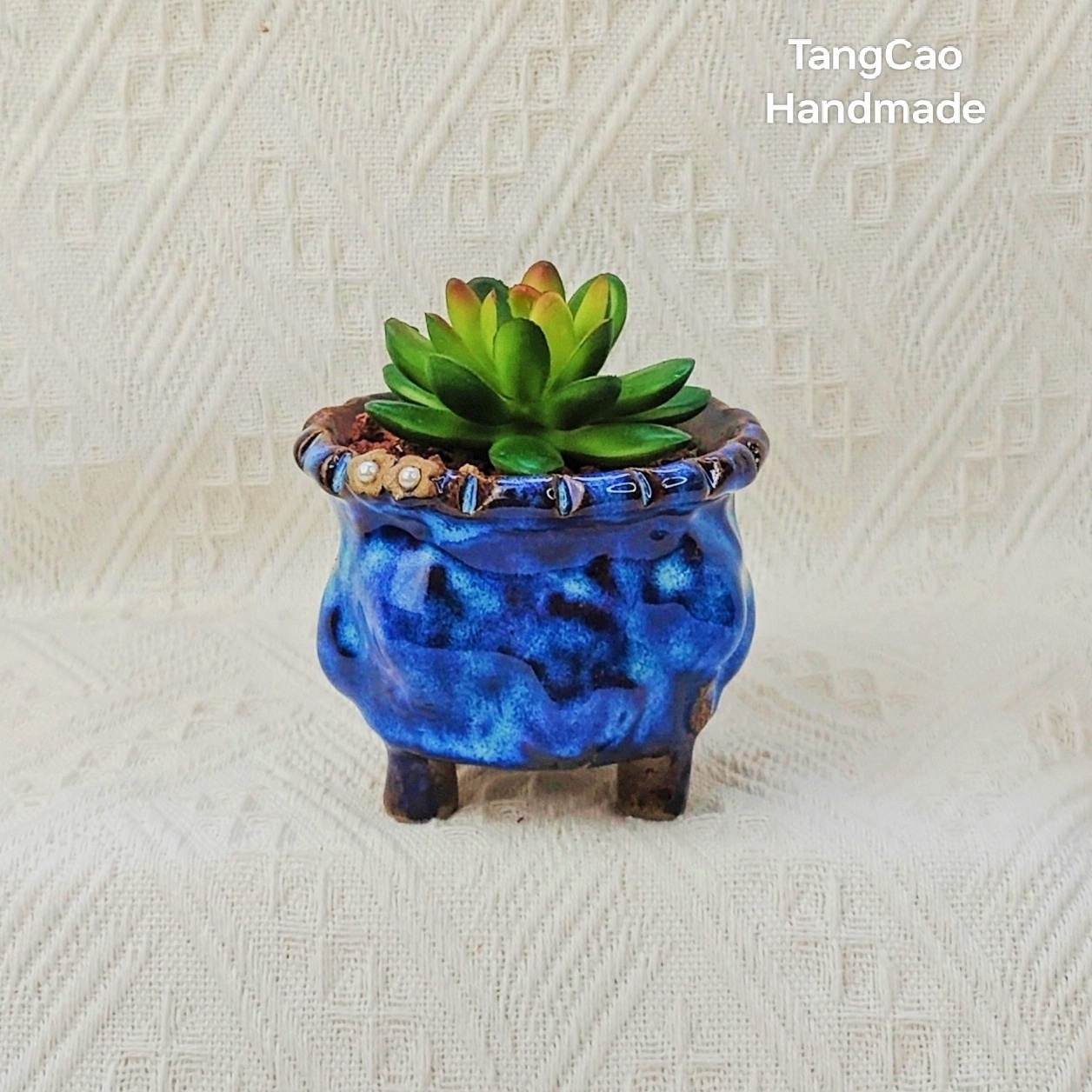 TangCao Handmade Hand pinch mini Succulent flower pots Birthday Gifts for Women Plant Lovers Ceramic Succulent Pots with