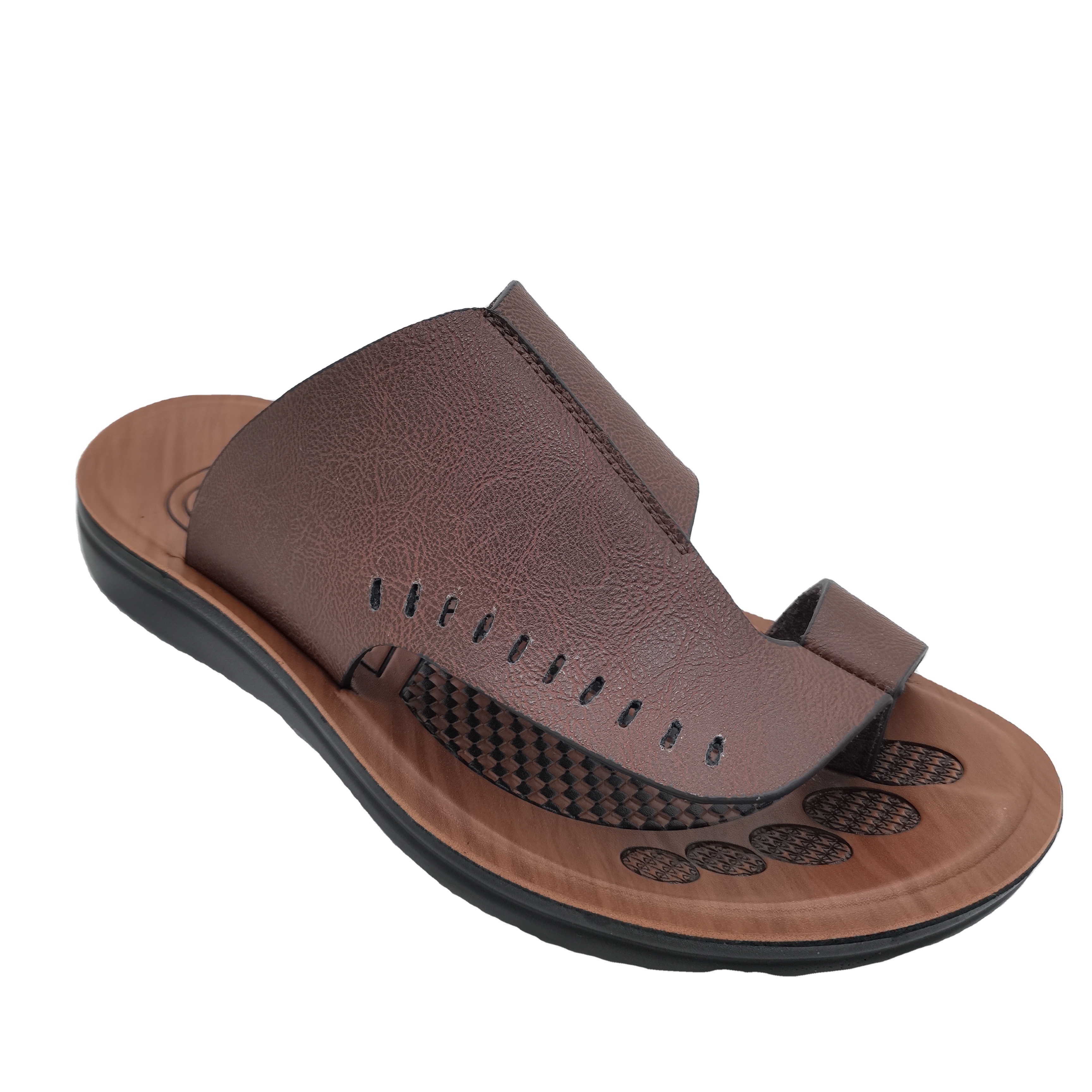 Saudi arabia PU leather sandals slippers for men anti slip summer high quality men slippers