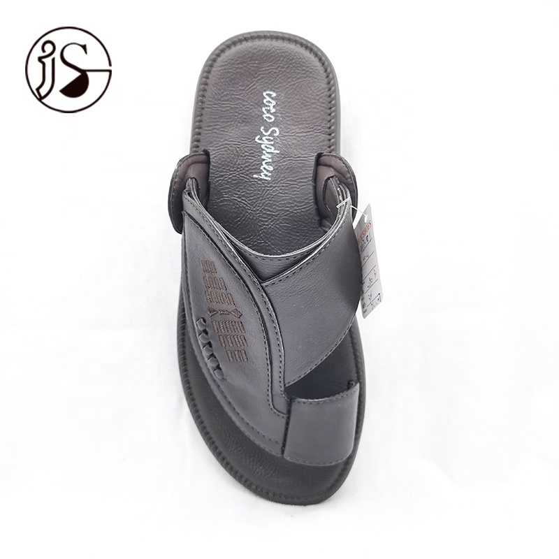 Factory price lightweight arabic shoes comfortable soft sole summer beach new leather men slippers