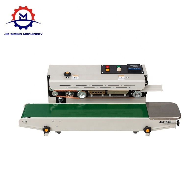 FR-800 Continuous Band Sealer Machines Automatic Plastic Film Bags Pouch Heating Sealing Machine For Plastics Packaging Food