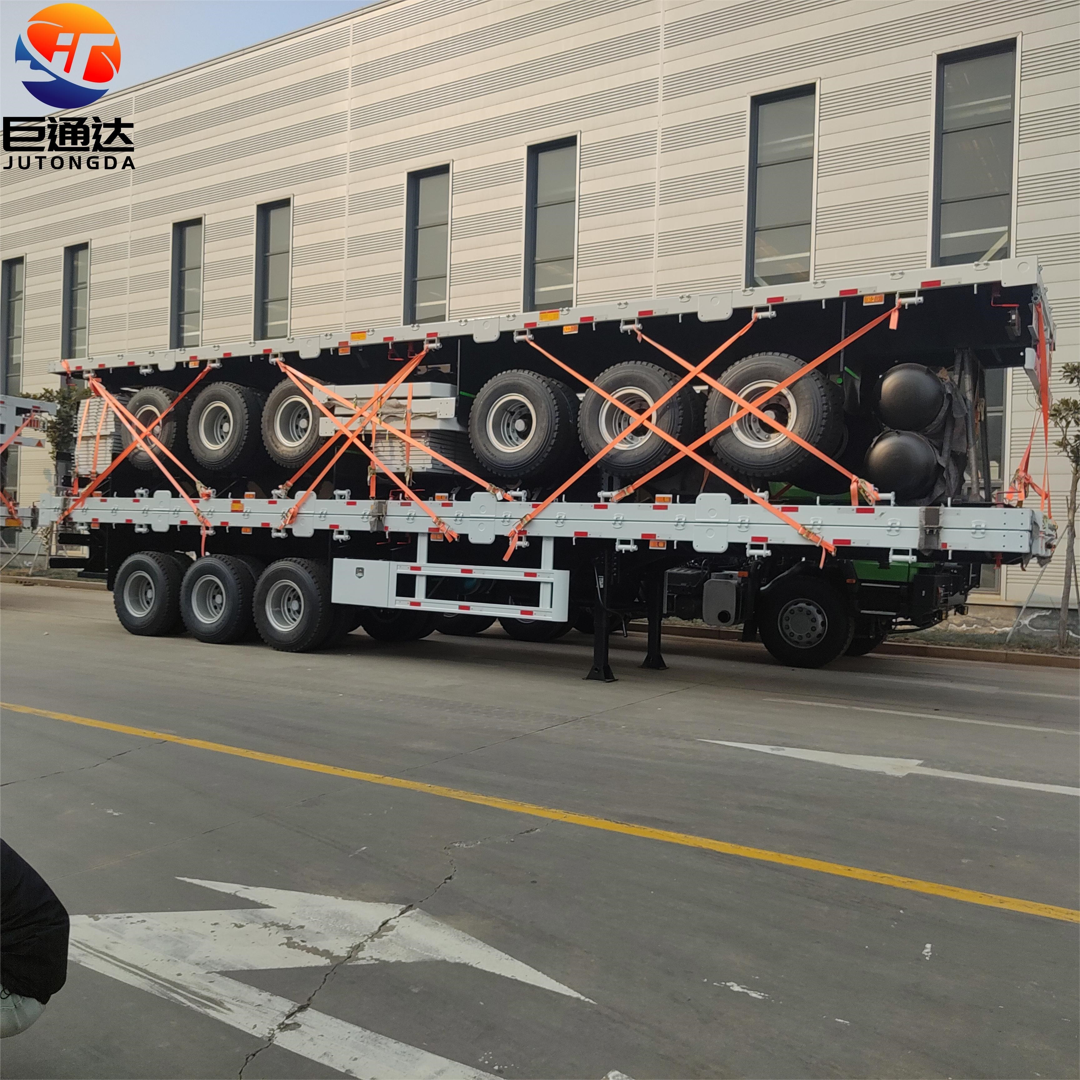 Best Price 12 twist locks 3Axles 40ft low bed container trailer