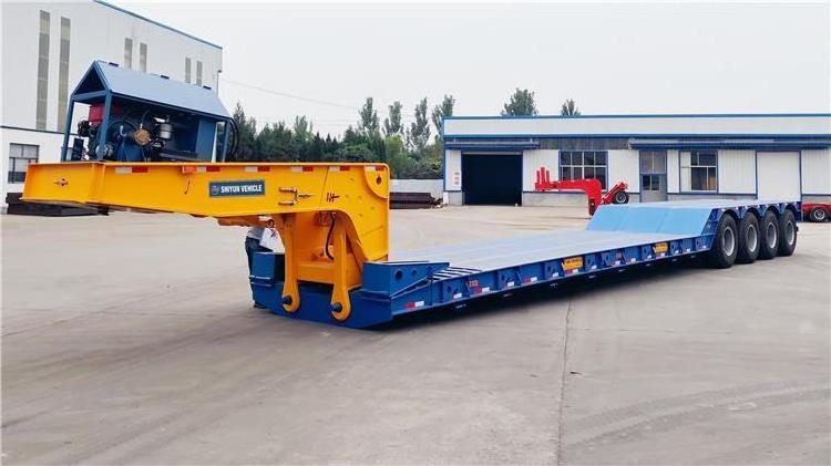 Detachable Gooseneck Low Loader Low Bed Lowboy Truck Lowbed Semi Trailer for Sales Hot Sale 3 Axle 80 Tons Steel Semi-trailer