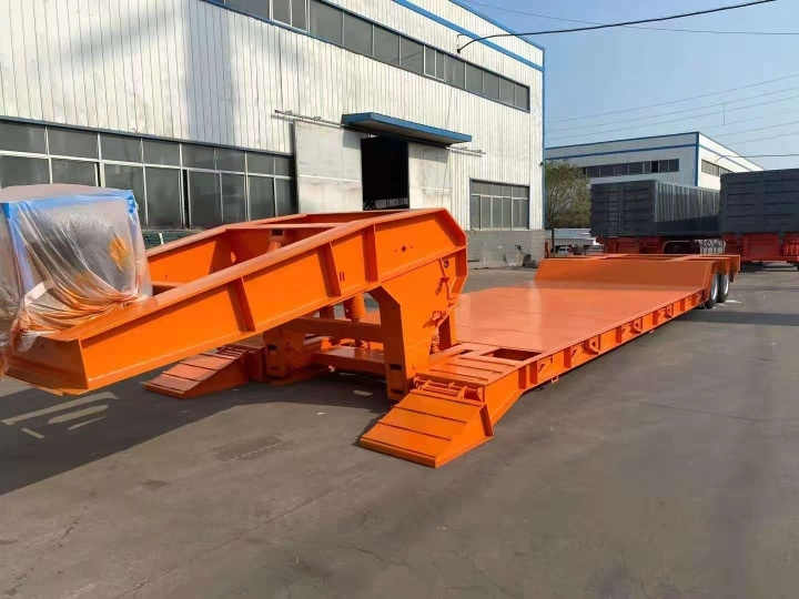 Detachable Gooseneck Low Loader Low Bed Lowboy Truck Lowbed Semi Trailer for Sales Hot Sale 3 Axle 80 Tons Steel Semi-trailer