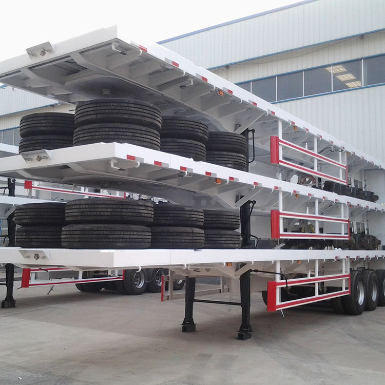 Shipping 20ft 40 Feet 45ft Container Transport Flat Bed Trailer 3 axle Flatbed Semi Trailer Price