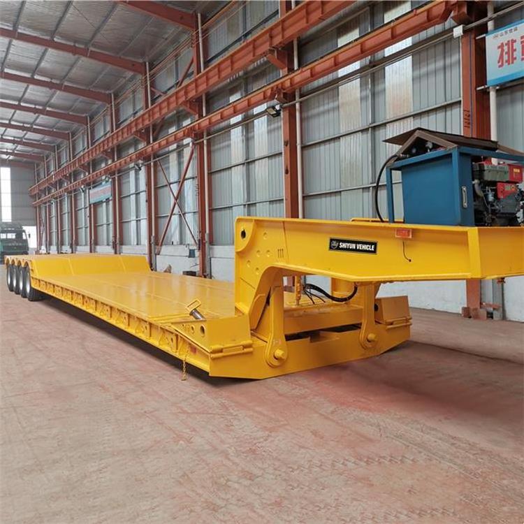 Detachable Gooseneck Low Loader Low Bed Lowboy Truck Lowbed Semi Trailer for Sales Hot Sale 3 Axle 80 Tons Steel Semi-trailer