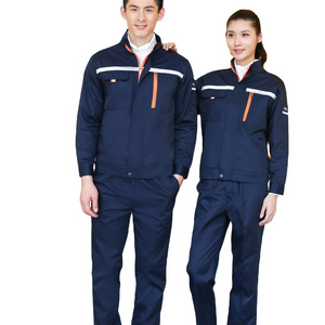 Factory Supply Working Clothes for Men Soft Denim Workwear Jacket and Pants Reflective Strips Summer Long Sleeve Overalls