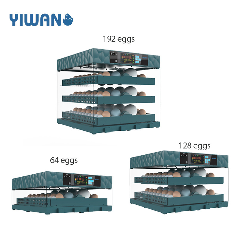 YIWAN 64-320 eggs high hatching rate automatic 128 egg incubator for hatching eggs