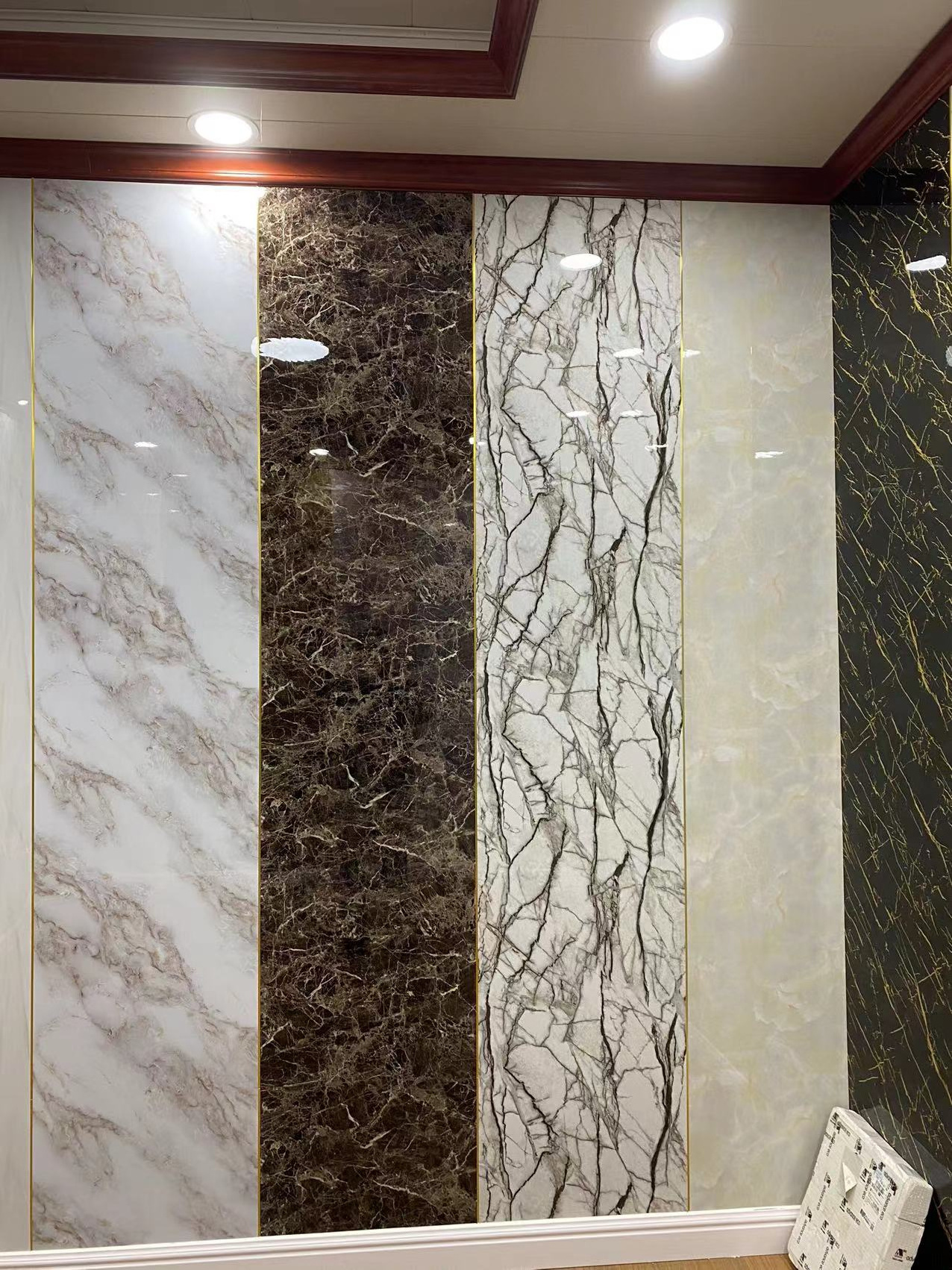 1220*2900mm large size customized pvc marble uv sheet supplier lamina artificial de marmol