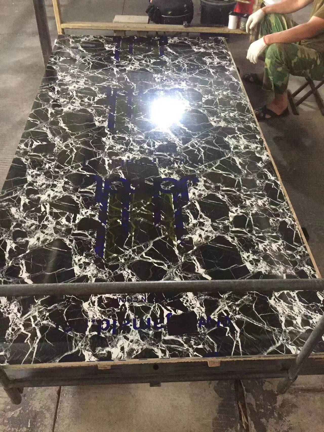 1220*2900mm large size customized pvc marble uv sheet supplier lamina artificial de marmol