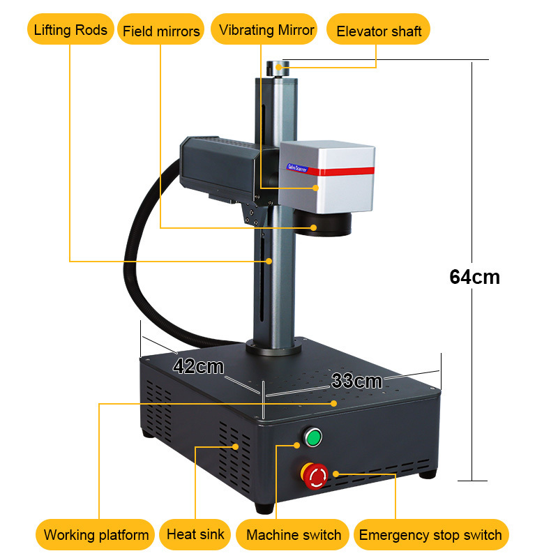 portable mini desktop metal jewelry engraving 20W fiber laser marking machines for small business ideas