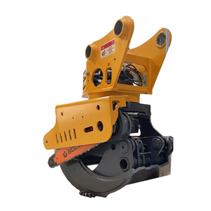 Excavator Tree Cutter Clamp Saw Hydraulic Log Grab Saw Timber Rotating Wood Grapple Saws