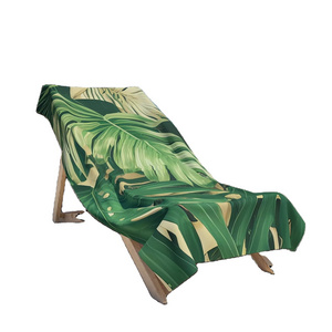 Women man sustainable beach chair cover swimming lounge chair super soft 100%cotton beach towel