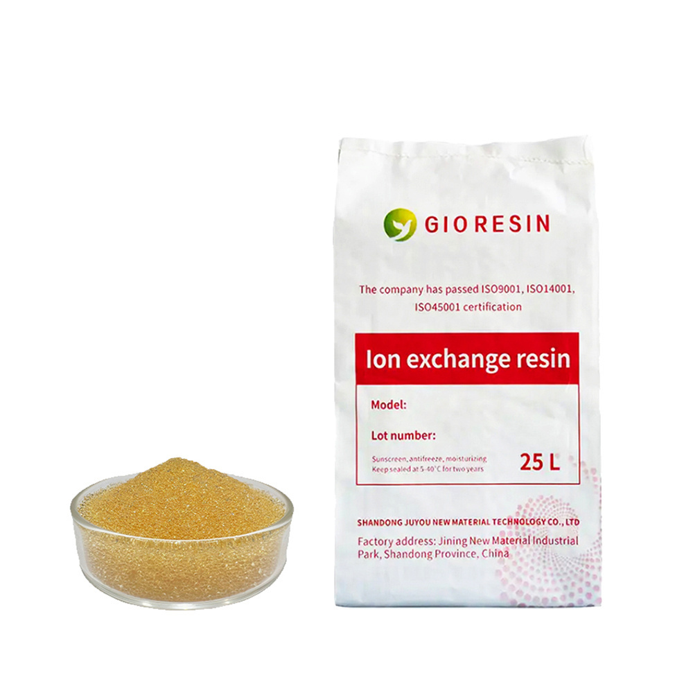 Wholesale 001x7 Golden Colour Gel Strong Acid Styrene Cation Ion Exchange Resin For Water Softening