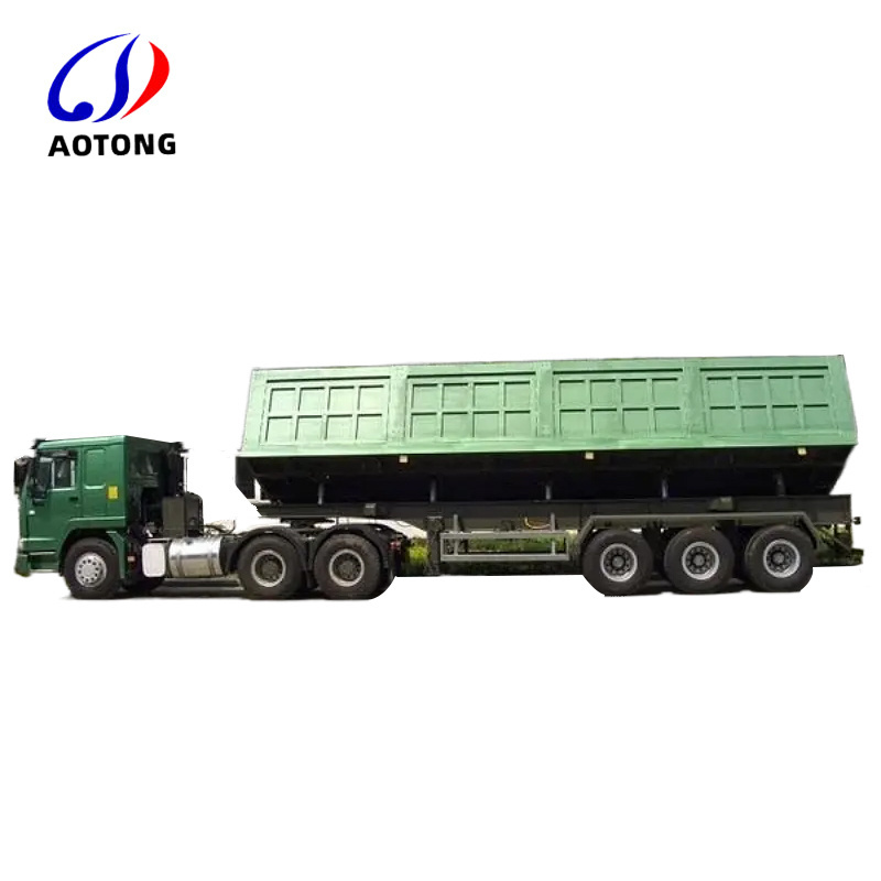 3 Axles Dumper Aggregate Side Dump Tipping Trailers 45cbm Tipper Gooseneck Grain Dumping Semi Trailers For Sale