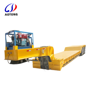 Extendable 20ft 40ft Flat Bed Trailer 3/4/5 Axles Low Flatbed Drawbar Trailer Transport Container Low Bed Semi Trailer