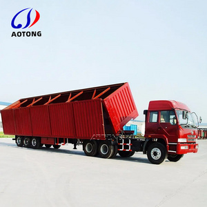 3 Axles Dumper Aggregate Side Dump Tipping Trailers 45cbm Tipper Gooseneck Grain Dumping Semi Trailers For Sale