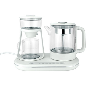 Easy Clean Electric Cup Temperature Control Keep Warm 1L Glass Tea Electric Kettles With Cup Warmer