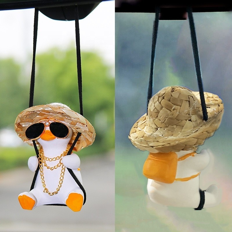 Universal Swinging Duck Car Ornament Interior  Auto Rearview Mirror