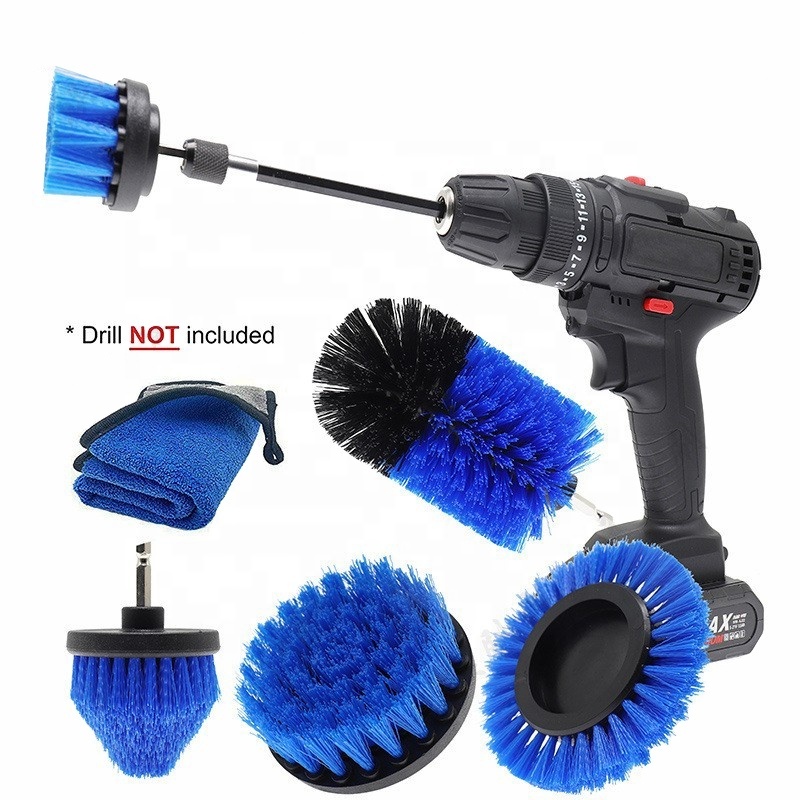 Drillbrush Automotive Soft Drill Brush Car Wash Kit Cleaning Supplies Wheel Cleaner Brush Detailing Kit