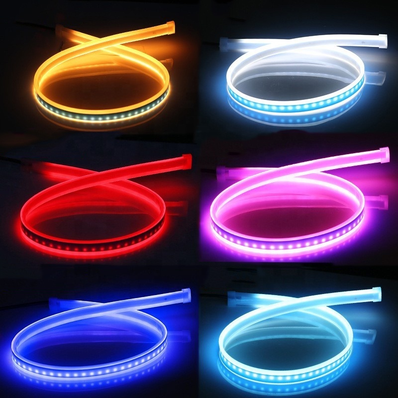 Car Turn Signal Daytime Running Flexible Flowing LED Soft Article Light Lamp Decorative Strip