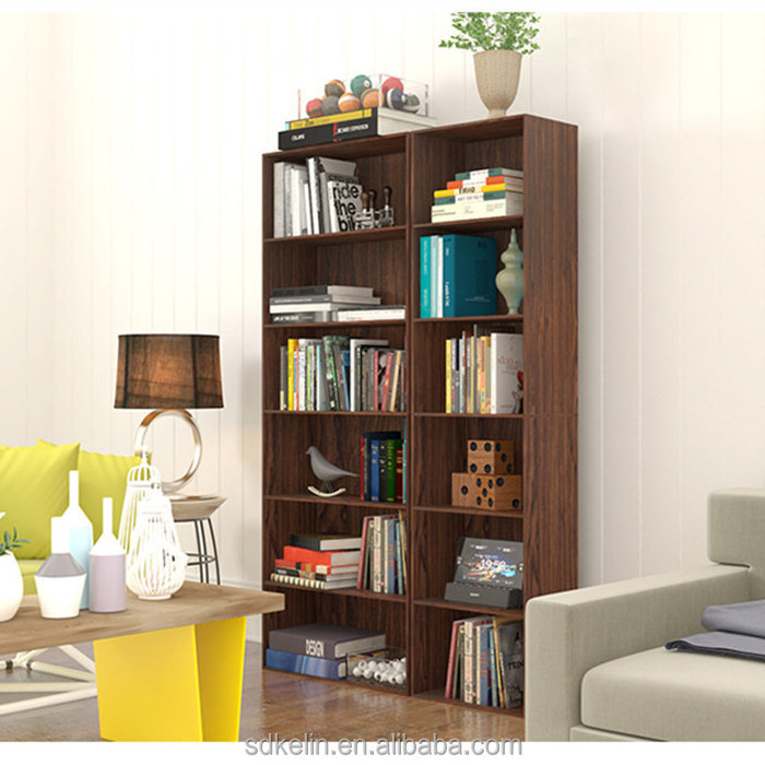 Wooden 6 unit cube corner bookshelf