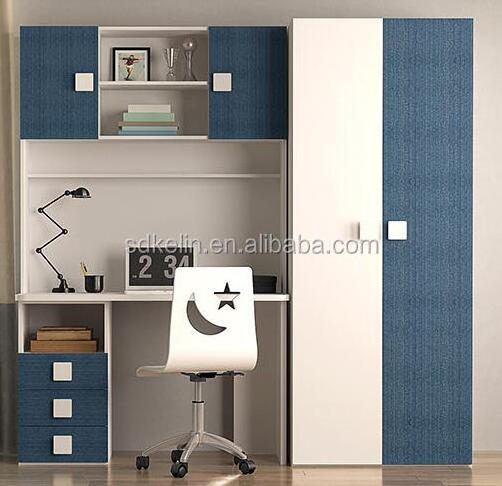 Two doors wooden panel high glossy wardrobe