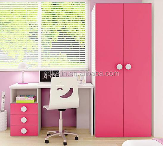 Two doors wooden panel high glossy wardrobe