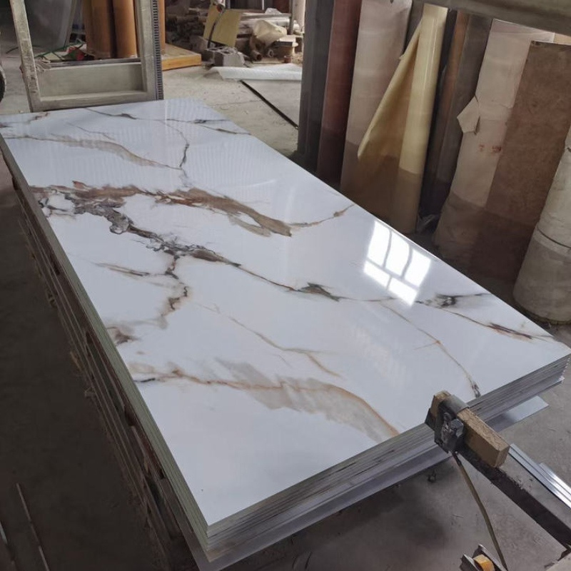 Chinese  1220x2440mm pvc marble sheet uv coating wall panel sheetplastic marble alternative pvc marble panels