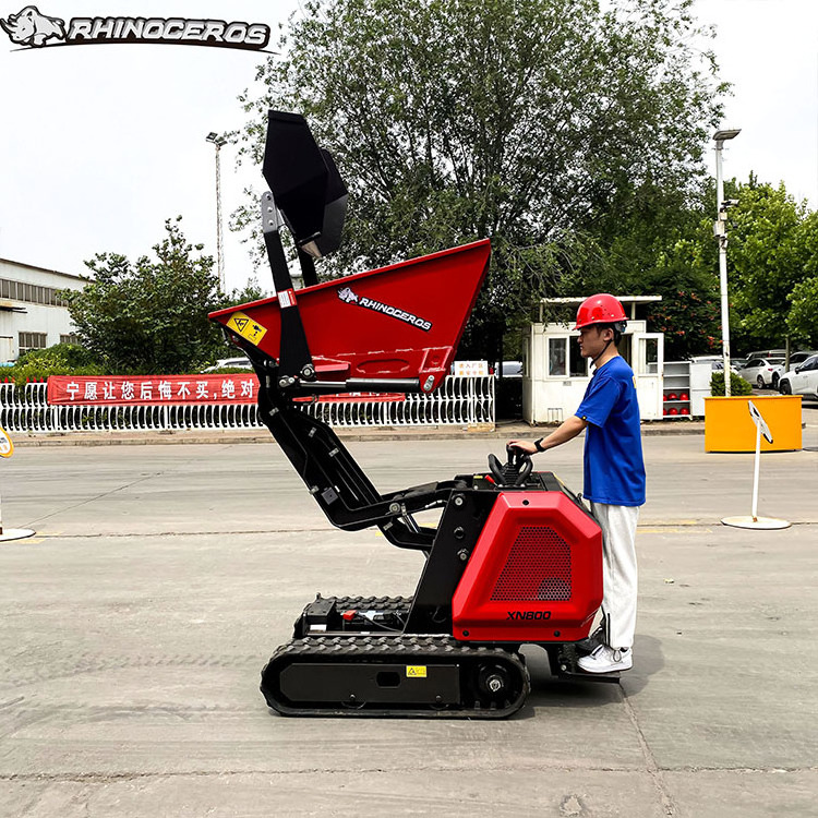 Construction Dumper for Sale 0.8 ton Rhinoceros XN800 Mini Rubber Dumper Factory Price with Kubota Engine EPA EU Stage V