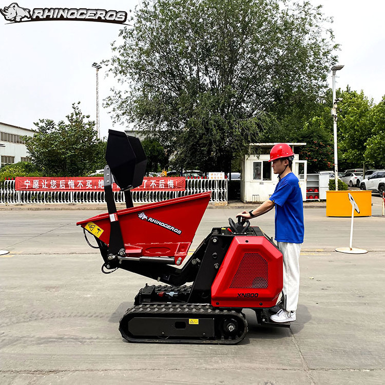 Construction Dumper for Sale 0.8 ton Rhinoceros XN800 Mini Rubber Dumper Factory Price with Kubota Engine EPA EU Stage V