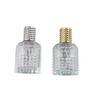 Spot goods 30ml 50ml Grenade Shape Clear  Glass Perfume Bottle Spray Type Customizable Wholesales Printed Logo